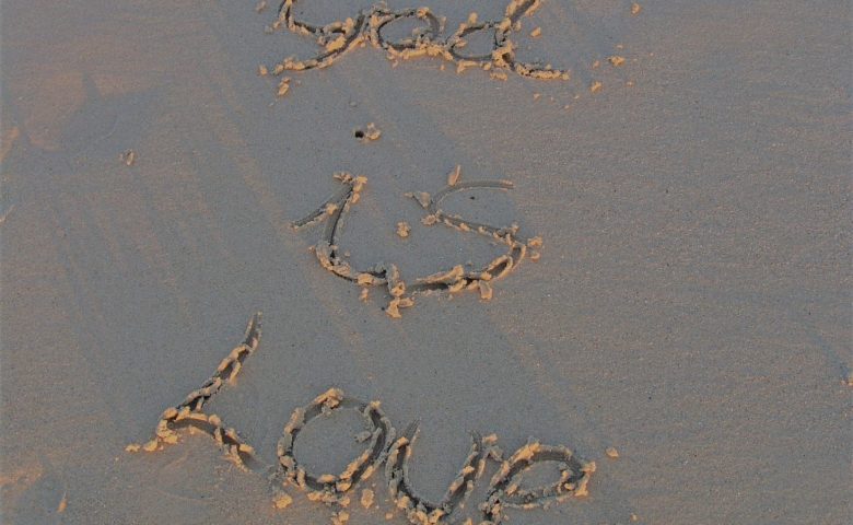 God is Love in Sand (5)